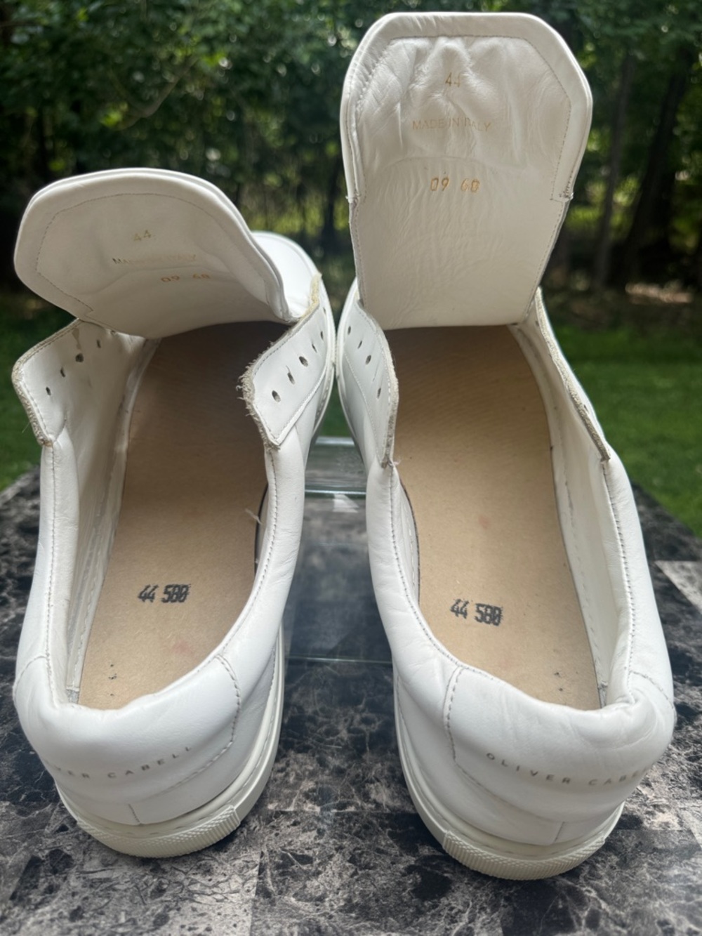 Oliver Cabell Low 1 Sneaker Mens 44 White Leather Lace Up Casual Made in Italy - Picture 3 of 13